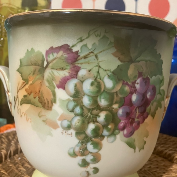 Andrea by Sadek Ceramic Ice Bucket Hand Painted by A. Kach Vintage - Picture 6 of 12